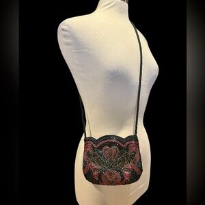 Vintage multicolored beaded shoulder bag